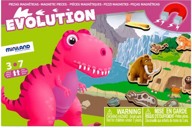 miniland 侏儸紀冒險磁鐵遊戲板, 1盒, 19 個磁鐵片
