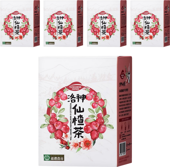 蔴鑽農坊 洛神仙楂茶, 5個, 2g, 12個裝