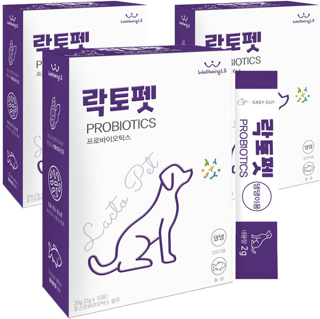락토펫 강아지 영양제 스틱형, 20g, 장건강/유산균, 3개