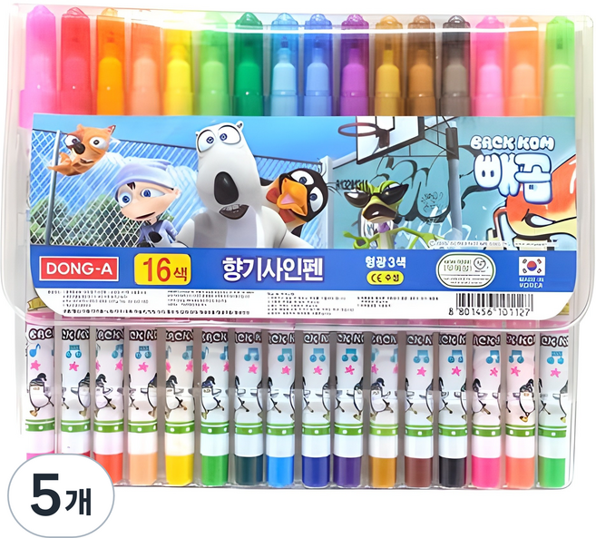 동아 빼꼼 향기싸인펜 16색, 혼합 색상, 80개