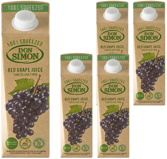 DON SIMON 壓榨紅葡萄汁, 1L, 5個