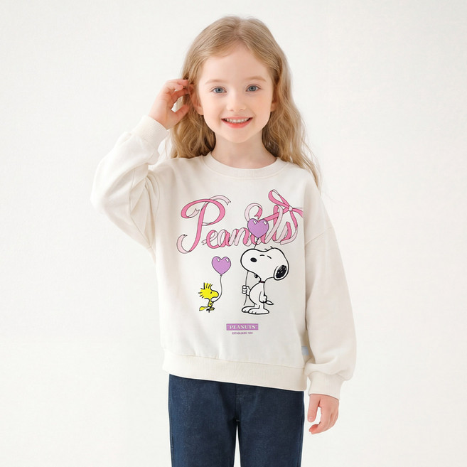 젤리스푼 아동용 피너츠 스누피 러블리 풍선 맨투맨