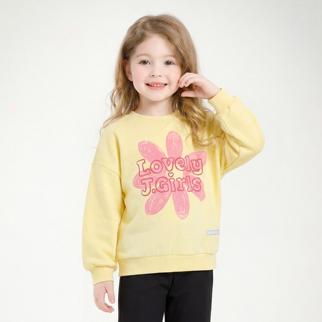 젤리스푼 아동용 드로잉 플라워 맨투맨