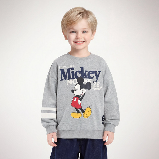 젤리스푼 아동용 디즈니 미키 마우스 투라인 포인트 맨투맨