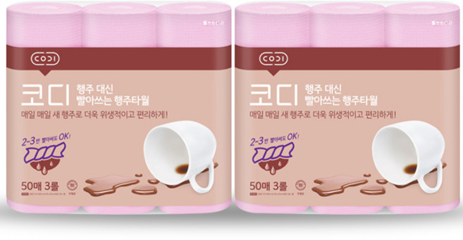 코디 행주 대신 빨아쓰는 행주타월, 50매, 6개