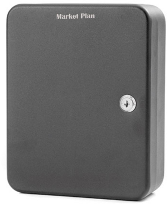 마켓플랜 심플 열쇠고리 보관함 + 열쇠고리 20p 세트, 블랙, 1세트