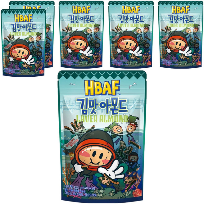 HBAF 杏仁果 海苔味, 120g, 6包