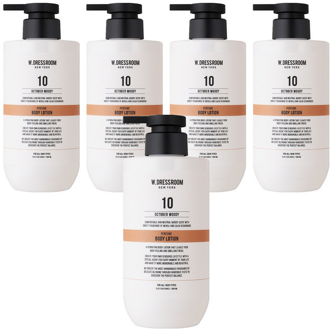 더블유드레스룸 퍼퓸 바디로션 10 옥토버우디, 5개, 500ml