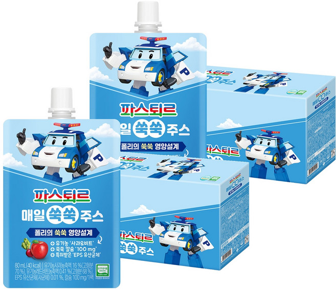 파스퇴르 유아용 매일 쑥쑥 주스 10p, 800ml, 2개