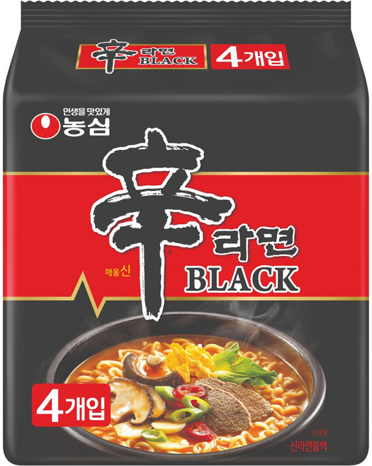 신라면 블랙 134g, 4개