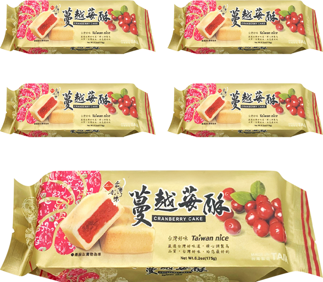 長松食品 蔓越莓酥, 175g, 5包