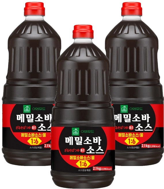 이엔푸드 메밀소바소스, 1.8L, 2.1kg, 3개