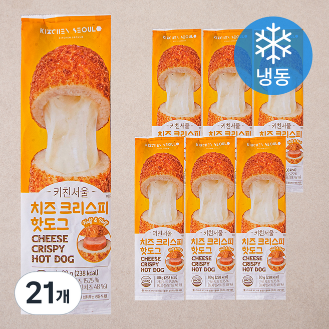 키친서울 치즈 크리스피 핫도그 (냉동), 80g, 1개입, 21개