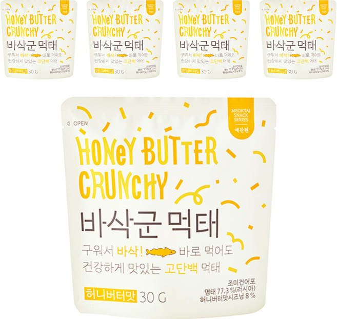 예찬원 바삭군 먹태 허니버터맛, 30g, 5개