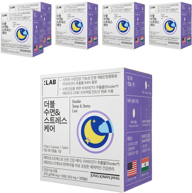 정관장 정품 LAB 더블 수면 스트레스케어, 30회분, 6개