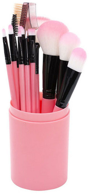 동경귀요미 브러쉬 12종 + 원통 파우치, 핑크, 1개