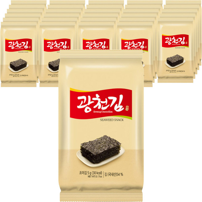 광천김 참 재래 도시락김, 5g, 45개