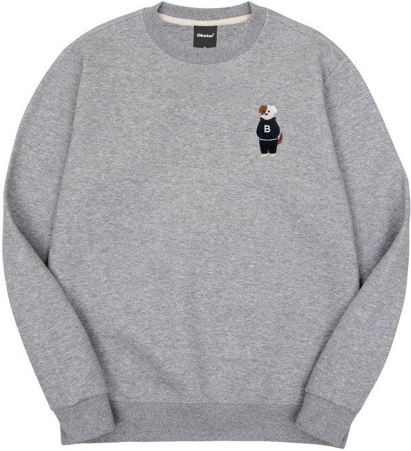 옥스타 남녀공용 미니미 후드 브로독 자수 특양면 맨투맨 2SSP008