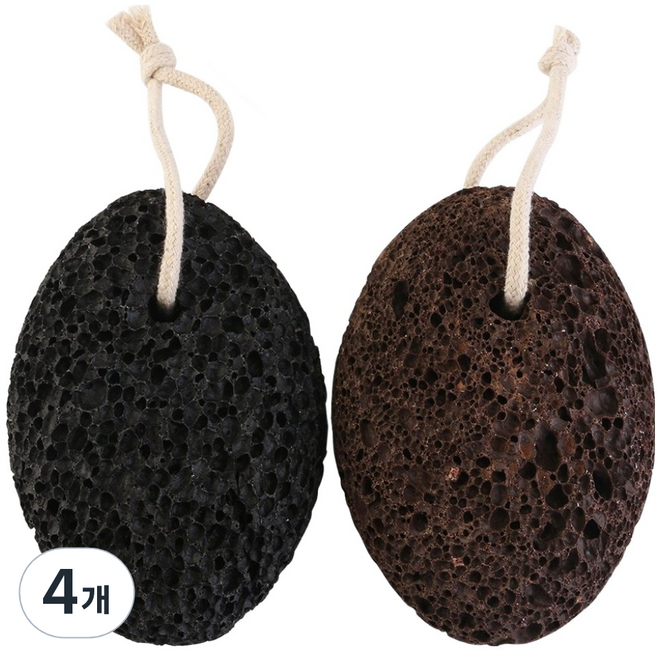 Baromall 足部磨砂火山石 10 x 7 x 4 cm 隨機出貨, 4個, 1入, 150g