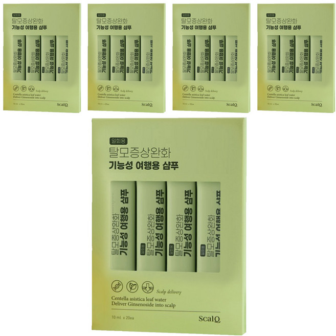 스칼큐 타이거립 탈모 증상 완화 기능성 여행용 샴푸 스틱 20p, 200ml, 5개