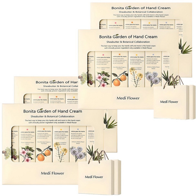 메디플라워 보니타가든 6종 핸드크림세트+쇼핑백, 4세트