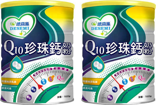 易而善 德森蜜 Q10珍珠鈣奶粉, 1.6kg, 2罐