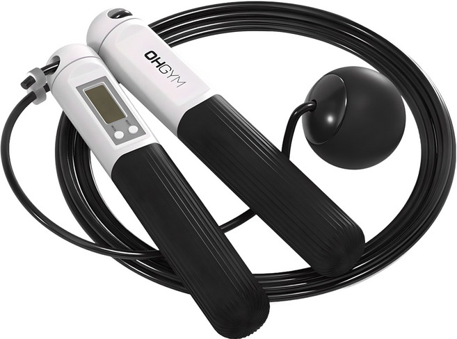OHGYM 2合1 智能室內健身跳繩, 黑色, 1組