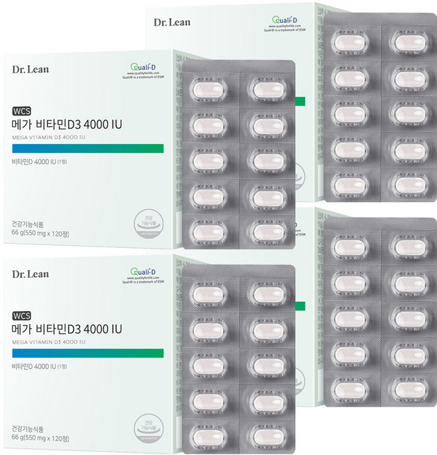 닥터린 메가 비타민D3 4000 IU 66g, 120정, 4개