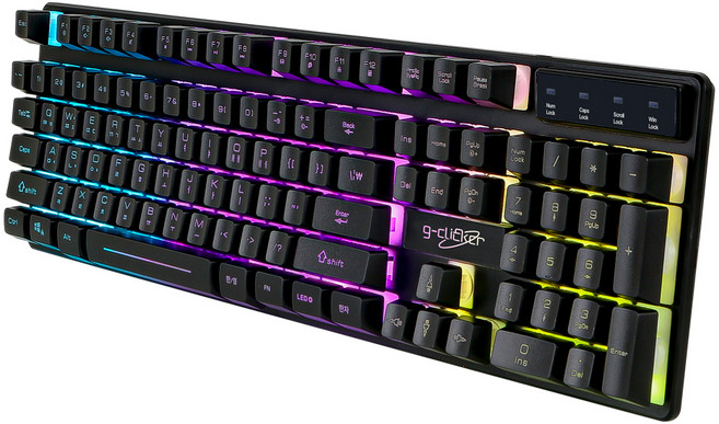 지클릭커 G3 Plus 레인보우 LED 유선 일반형 키보드, 제조사축