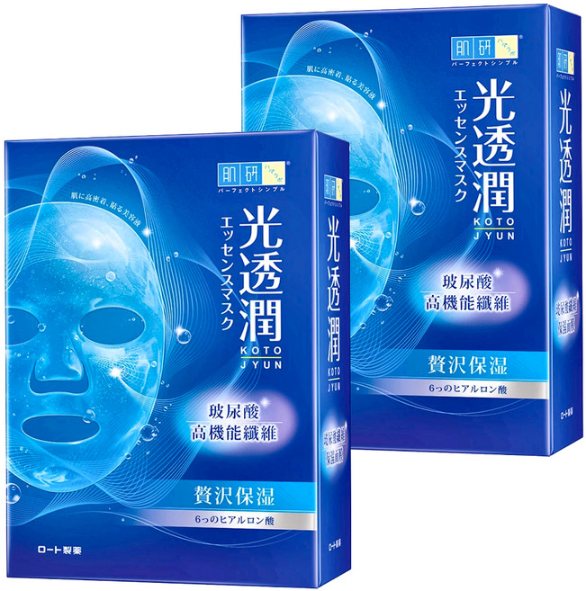 HADALABO 肌研 台灣公司貨 光透潤玻尿酸纖維保濕面膜 28ml, 6片, 2盒