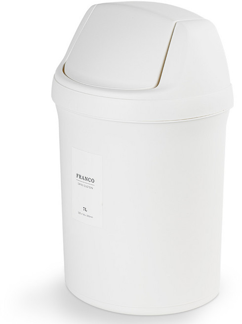프랑코홈 스윙 휴지통 7L 반타원, 화이트