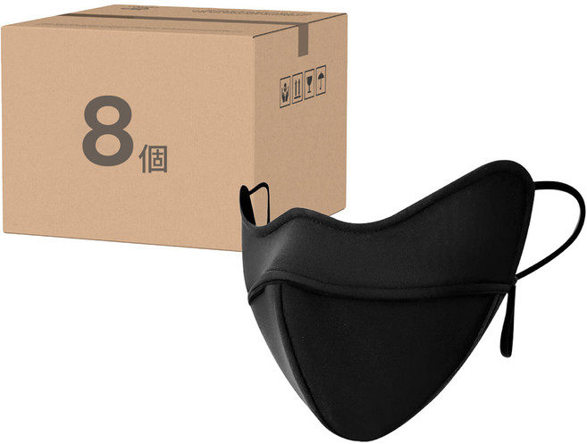 小麥購物 保暖口罩 E163 20g, 經典黑, 4個, 2組