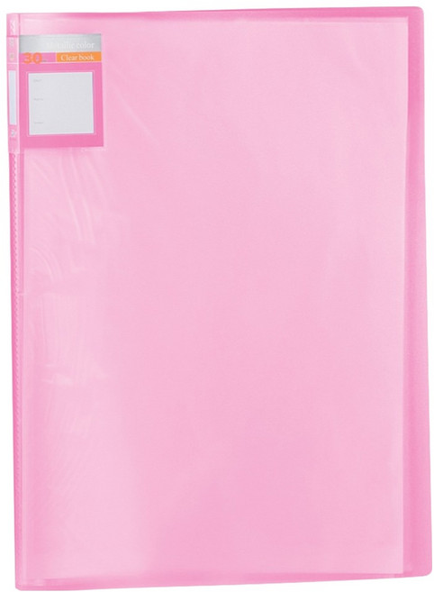 오피스코어 포스터 30매 클리어파일 A3, 핑크, 1개