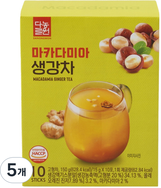 다농원 마카다미아 생강차, 15g, 10개입, 5개