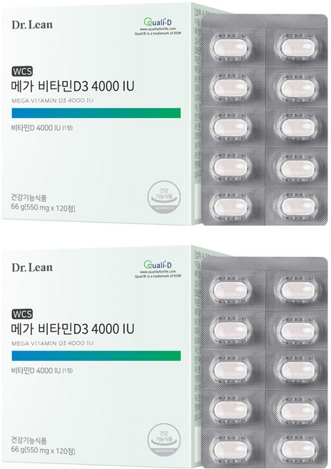 닥터린 메가 비타민D3 4000 IU 66g, 120정, 2개