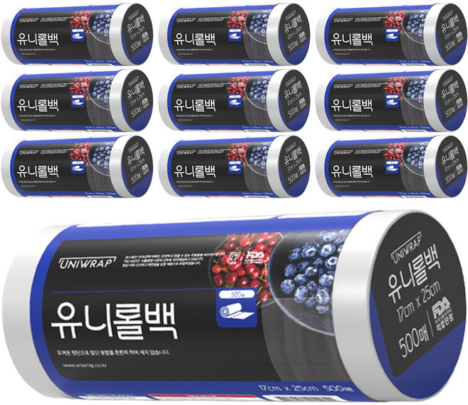유니랩 유니롤백 소 17cm x 25cm, 소(S), 500개입, 10개