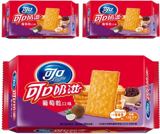 可口 可口奶滋 葡萄乾, 3包, 103.2g