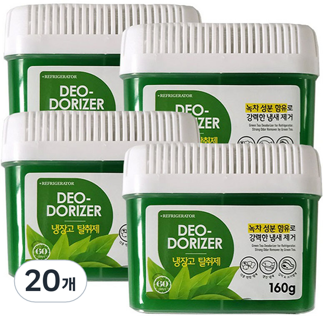 허브스토리 냉장고 탈취재 녹차젤, 160g, 20개