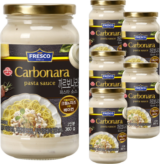 오뚜기프레스코 까르보나라 파스타소스, 360g, 6개
