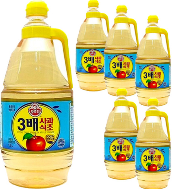 오뚜기 3배 사과식초, 1.8L, 6개