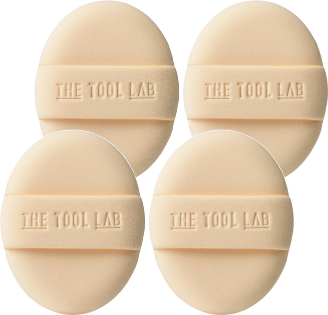THE TOOL LAB 長效遮瑕粉撲 標準款, 4個, 淺褐色