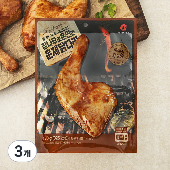 마니커에프앤지 참나무로 훈연한 훈제닭다리, 170g, 3개