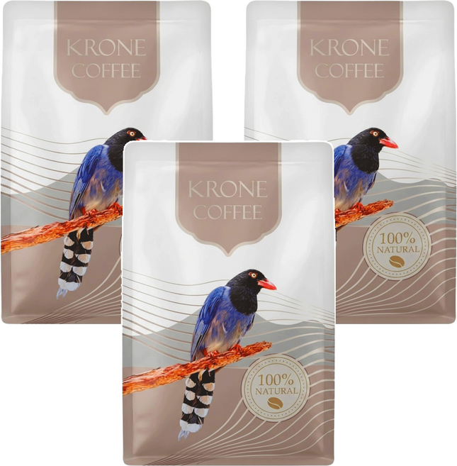 KRONE 皇雀 印尼 曼特寧咖啡豆 全豆, 咖啡豆(無研磨), 227g, 3包