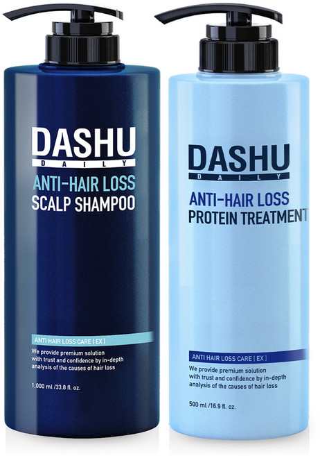 DASHU 韓方黃金強健髮根洗髮精 柑橘香 1000ml+蛋白質護髮乳組 500ml, 1套