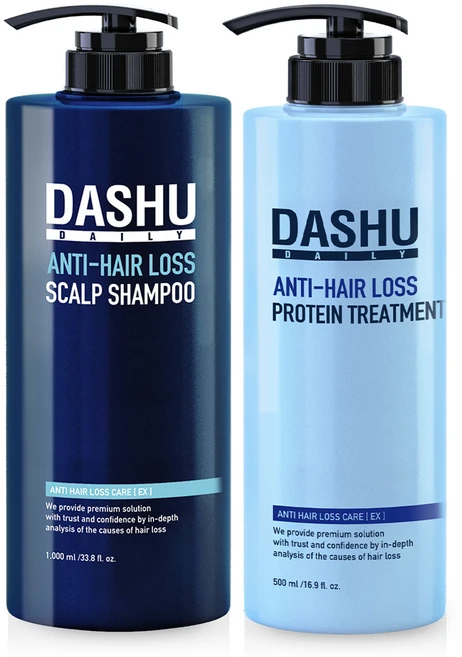 다슈 데일리 한방 두피 골드 샴푸 EX 1 000ml + 다슈 데일리 안티 헤어로스 단백질 트리트먼트 500ml, 1세트 - 쿠팡