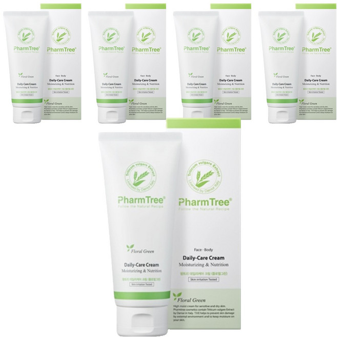 팜트리 데일리케어 크림 플로럴그린, 5개, 150ml
