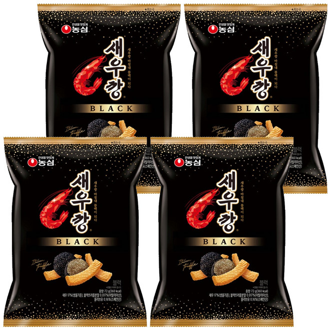 새우깡 블랙, 72g, 4개