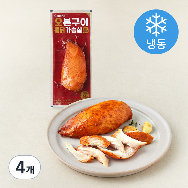 굽네 오븐구이 통닭가슴살 매콤바베큐 (냉동), 110g, 1개입, 4개
