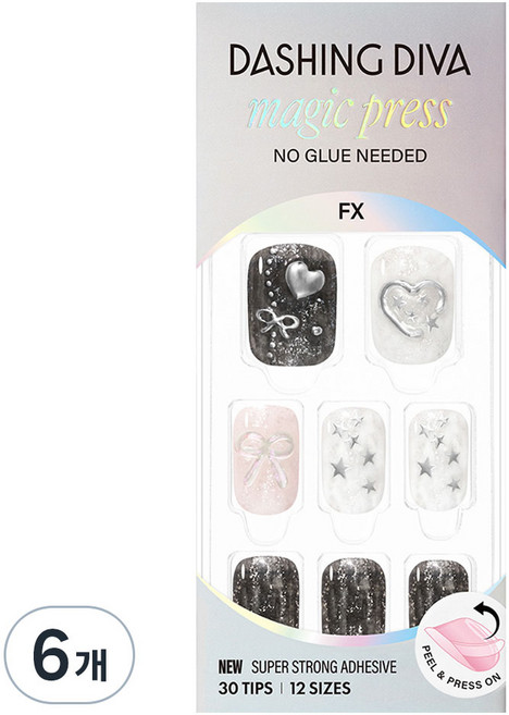 데싱디바 매직프레스 네일팁, 6개, 코스믹 슈가