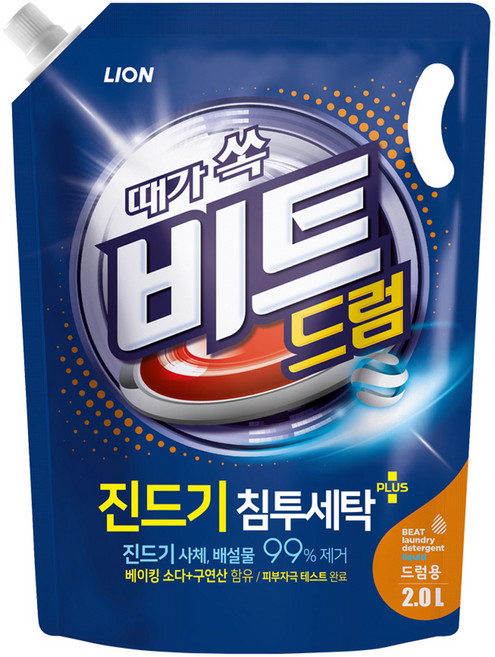 비트 때가쏙 진드기 드럼용 액상세제 리필, 2L, 1개